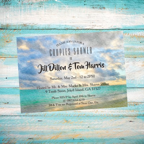 Tropical Turquoise Paradise Couples Shower Invitation