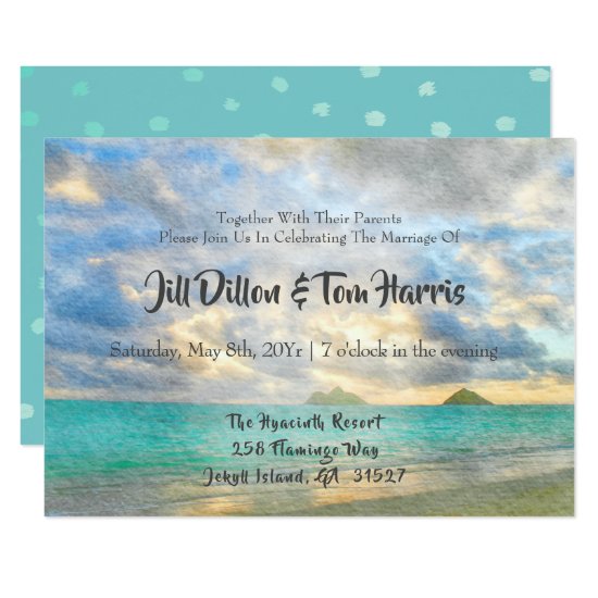 Tropical Turquoise Paradise Wedding Card