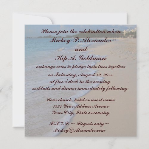Tropical Turquoise Sea and Sandy Beach Invitation