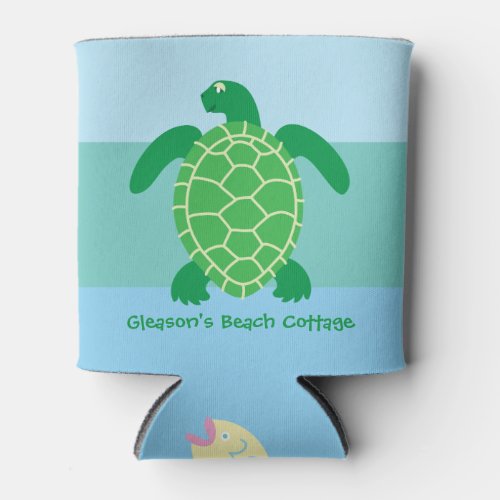 Tropical Turtle Custom Can Cooler