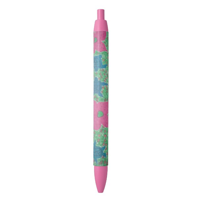 Tropical Turtles and Flowers Pen (Front Vertical)
