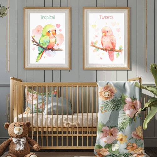 Tropical Tweets Parrot Baby Girl Poster