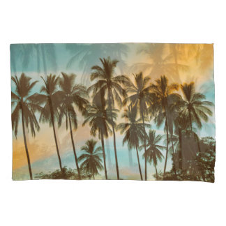 Tropical Twilight: Coconut Palm Silhouette Pillow Case