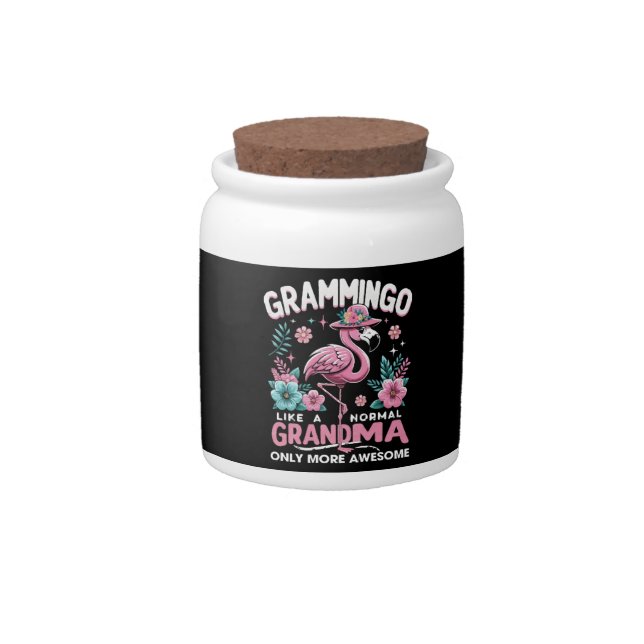 Tropical Twilight Flamingo Candy Jar (Front)