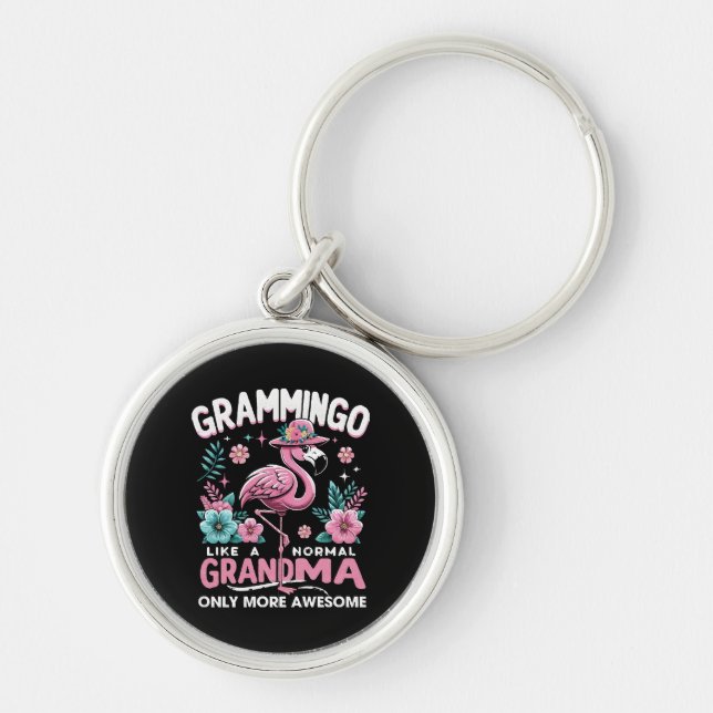 Tropical Twilight Flamingo Keychain (Front)