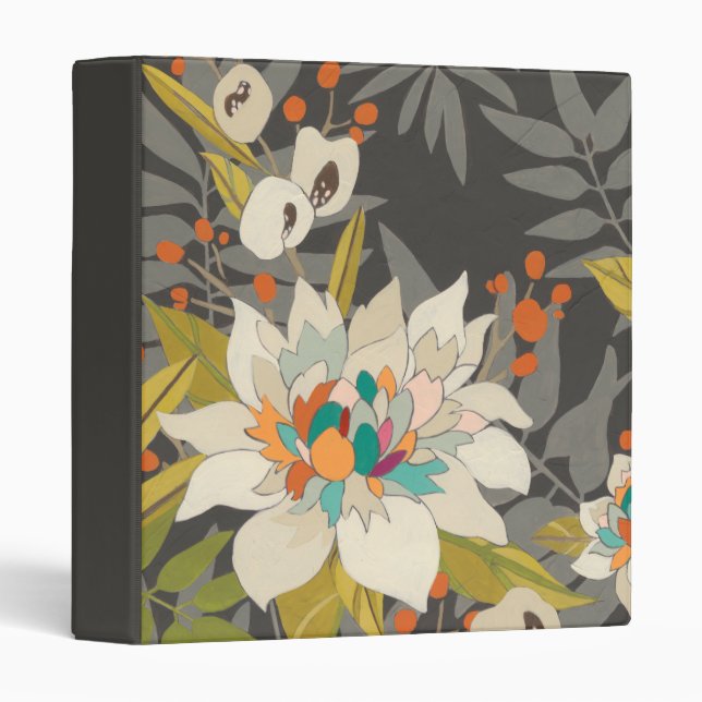 Tropical Twilight Flowers 3 Ring Binder (Front/Spine)