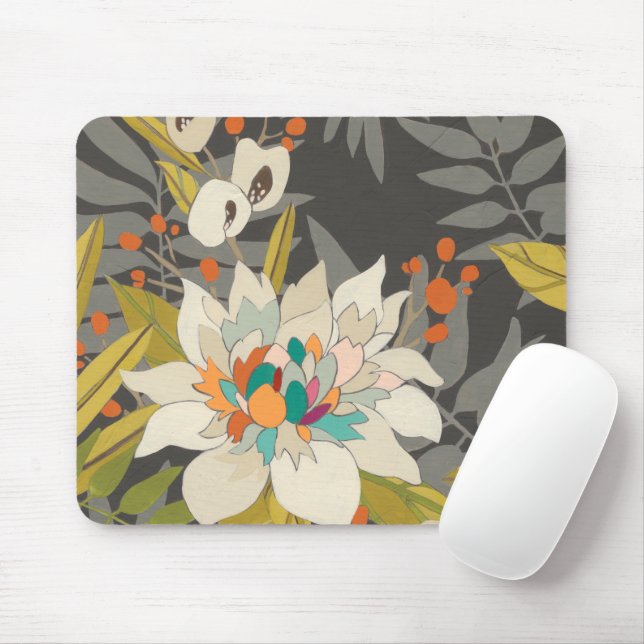 Tropical Twilight Flowers Mouse Pad (With Mouse)