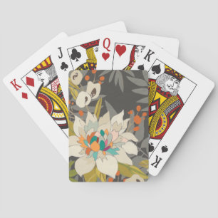 Tropical Twilight Flowers Poker Cards