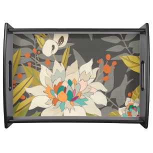 Tropical Twilight Flowers Serving Tray