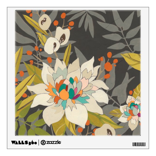 Tropical Twilight Flowers Wall Decal (Front)