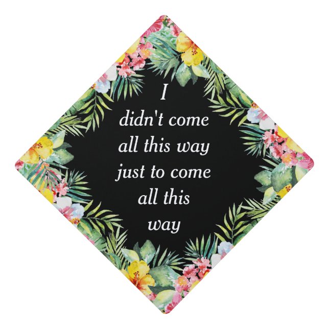 Tropical Typography Floral Tassel Topper (Front)