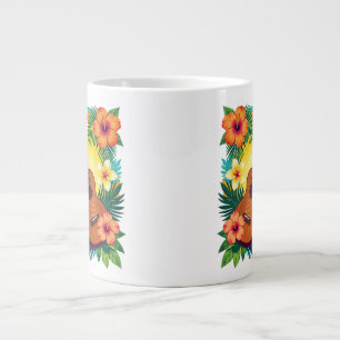 Tropical Ukulele Tiki Luau Party Vibes T-Shirt Giant Coffee Mug