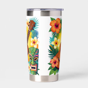 Tropical Ukulele Tiki Luau Party Vibes T-Shirt Insulated Tumbler