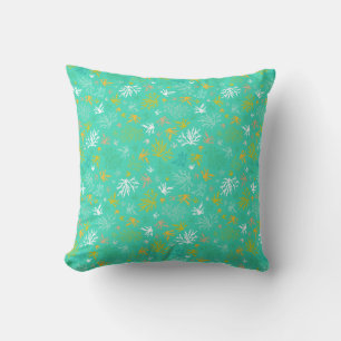 Tropical Underwater Coral Reefscape Throw Pillow