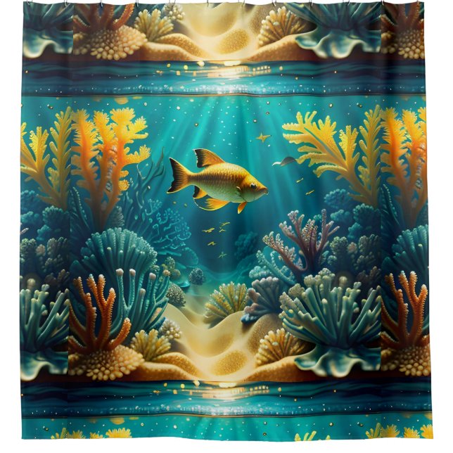 Tropical Underwater Landscape Three Shower Curtain (Front)