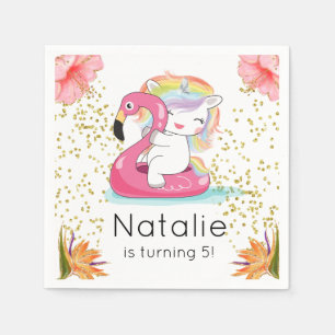 Tropical Unicorn Pool Party Napkins