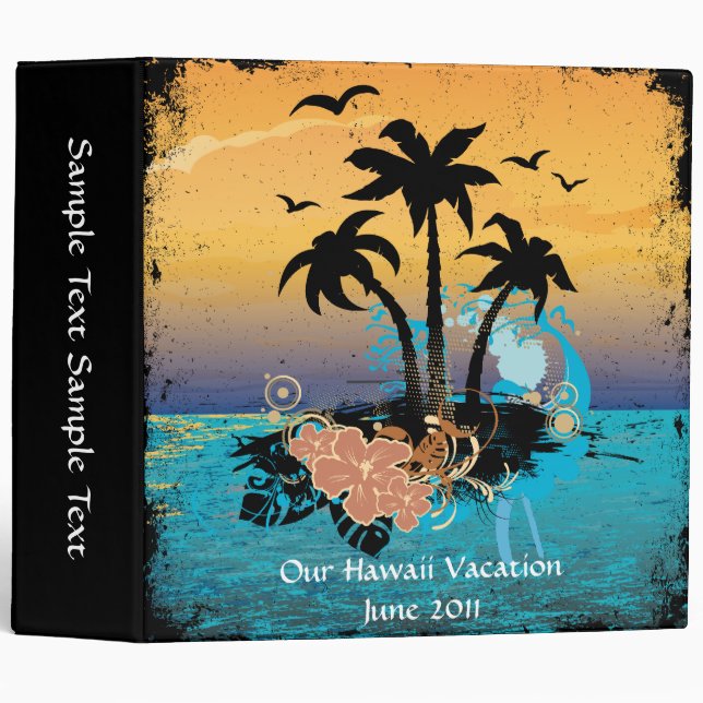 Tropical Vacation Album 3 Ring Binder (Front/Spine)