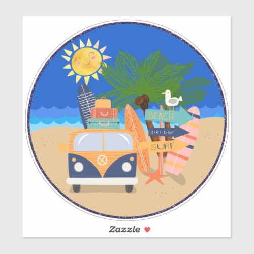 Tropical Vacation Beach Life Sticker