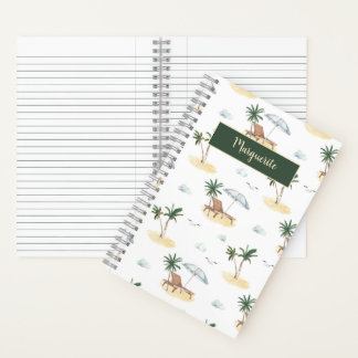 Tropical vacation beach notebook
