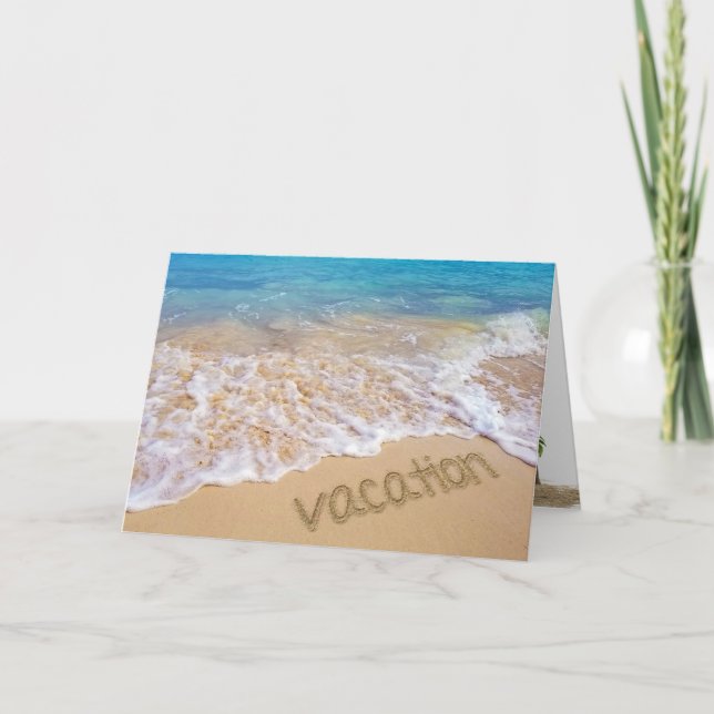 Tropical Vacation Beach Thank You Card (Front)
