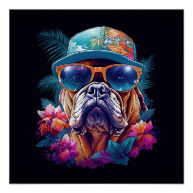 Tropical Vacation Dog Poster (Front)