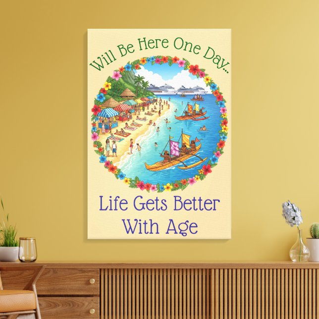 Tropical Vacation Dreams Canvas Print (Insitu(LivingRoom))