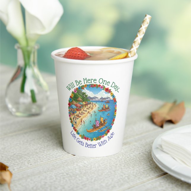 Tropical Vacation Dreams Paper Cups (Insitu)
