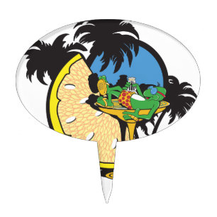 Tropical Vacation Gecko Cake Topper