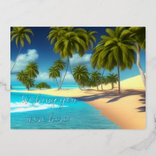 Tropical Vacation Palms Seascape Post Card