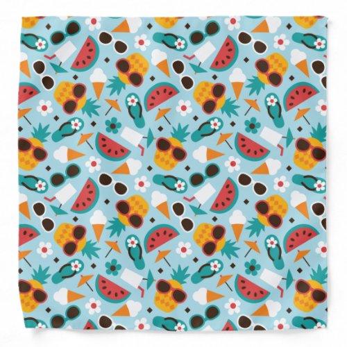 Tropical Vacation Seamless Pattern Bandana