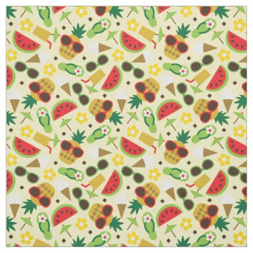 Tropical Vacation Seamless Pattern Fabric