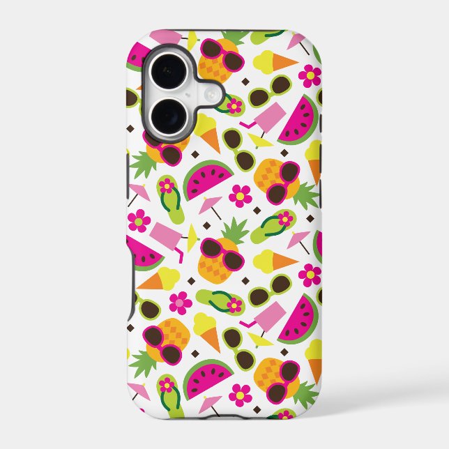 Tropical Vacation Seamless Pattern Iphone Case (Back)