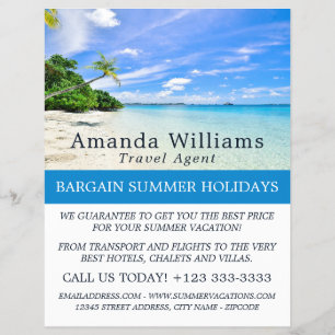 Tropical Vacation, Travel Agent Advert Flyer