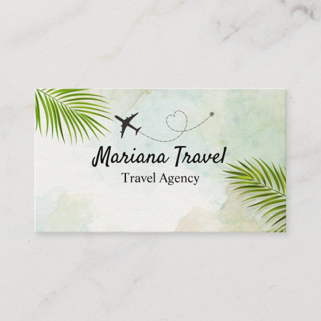 Tropical Vacation,Travel Agent Business Card (Front)