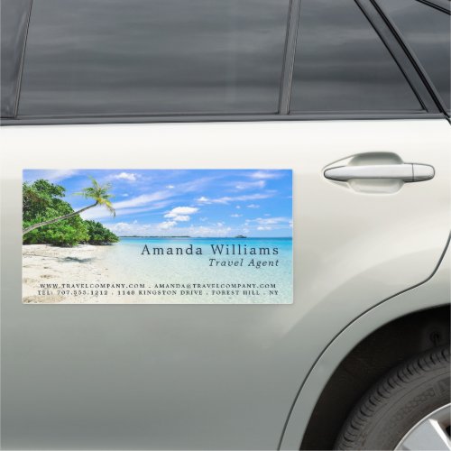 Tropical Vacation Travel Agent Car Magnet