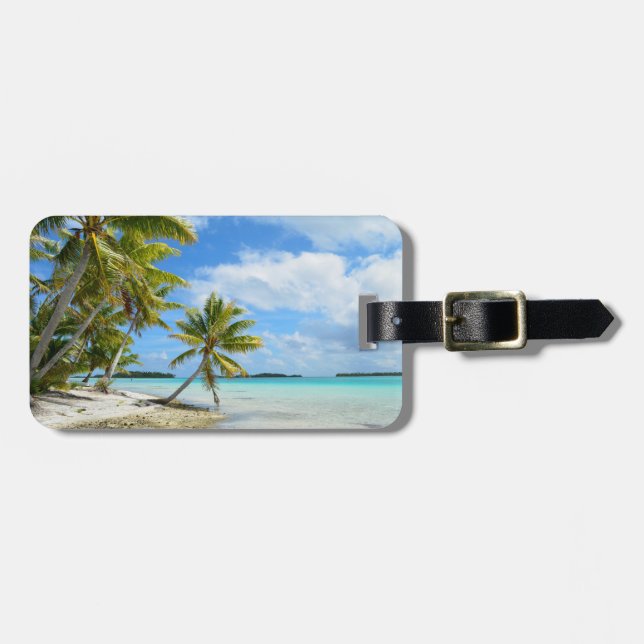 Tropical vacation travel luggage tag (Front Horizontal)