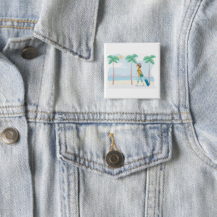 Tropical Vacation Traveler Fun Beach Travel Button