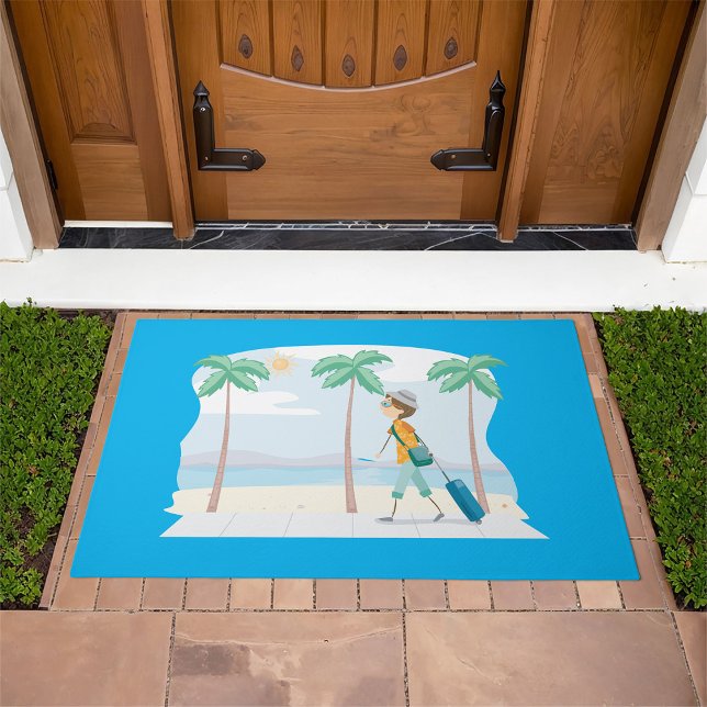 Tropical Vacation Traveler Fun Beach Travel  Doormat (Creator Uploaded)