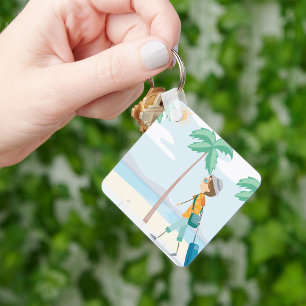 Tropical Vacation Traveler Fun Beach Travel  Keychain