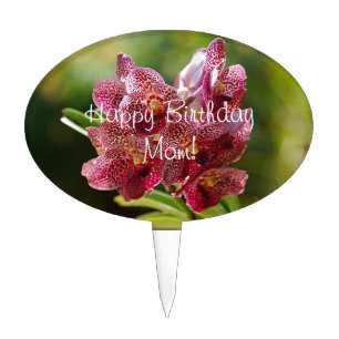 Tropical Vanda Orchid Cluster Cake Topper