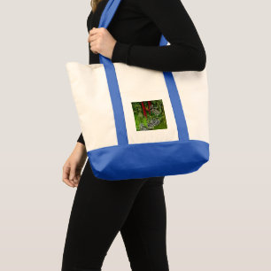 Tropical Vertical Garden Moss and Leaves Pattern Tote Bag