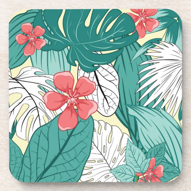 Tropical Vibe Beverage Coaster (Front)