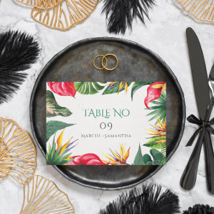 Tropical Vibe Colorful Flowers Frame Enclosure Card