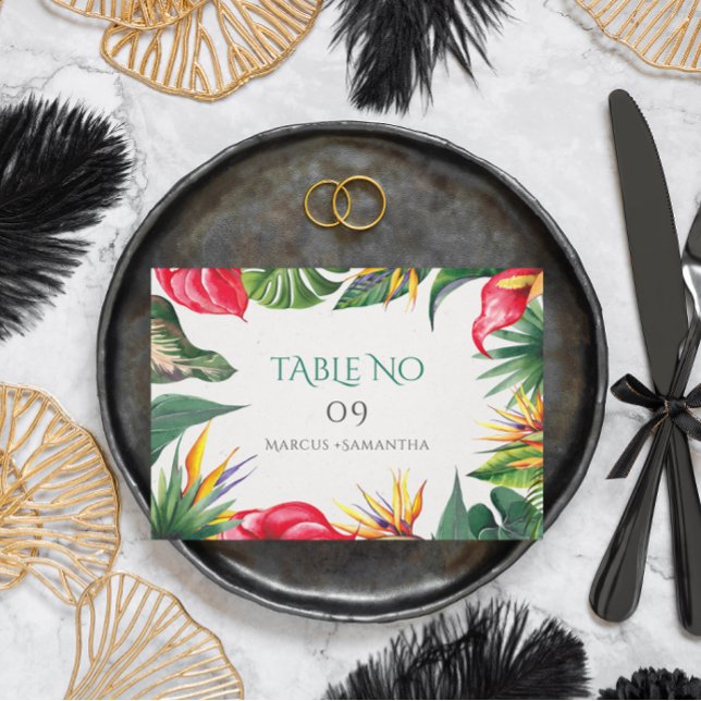 Tropical Vibe Colorful Flowers Frame Enclosure Card (Creator Uploaded)