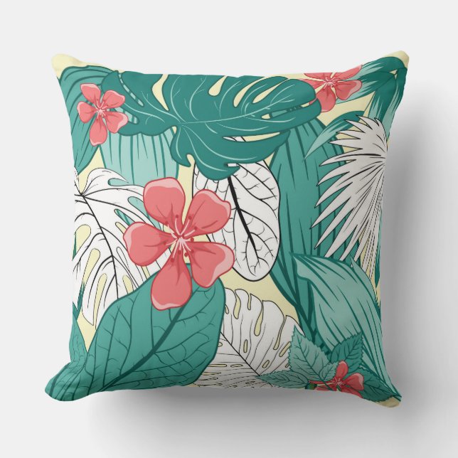 Tropical Vibe Throw Pillow (Front)