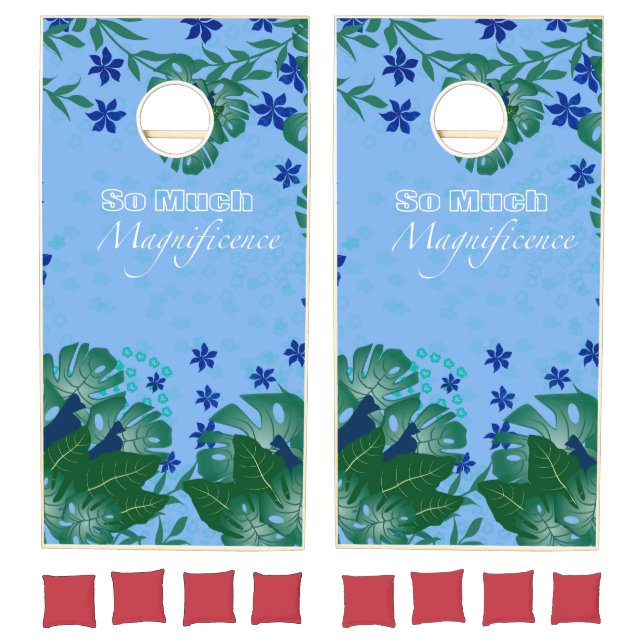 Tropical Vibes Blue Green  Cornhole Set (Set)