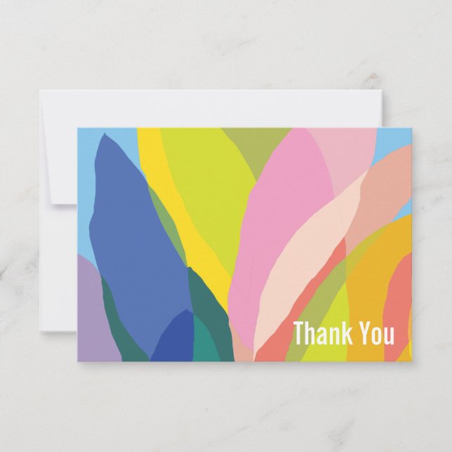 Tropical Vibes Colorful Thank You Card (Front)