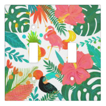 Tropical Vibes Floral Leaves Summer Light Switch Cover