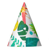 Tropical Vibes Floral Leaves Summer Luau Party Party Hat (Back)