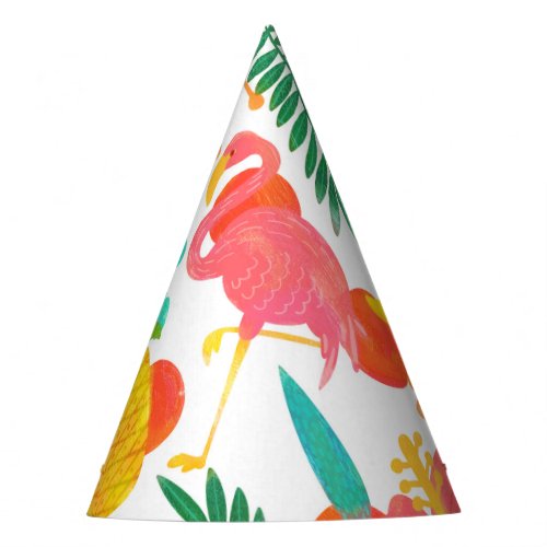 Tropical Vibes Floral Leaves Summer Luau Party Party Hat